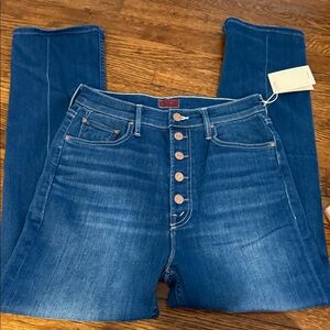 MOTHER Women's Dark Blue Denim Jeans